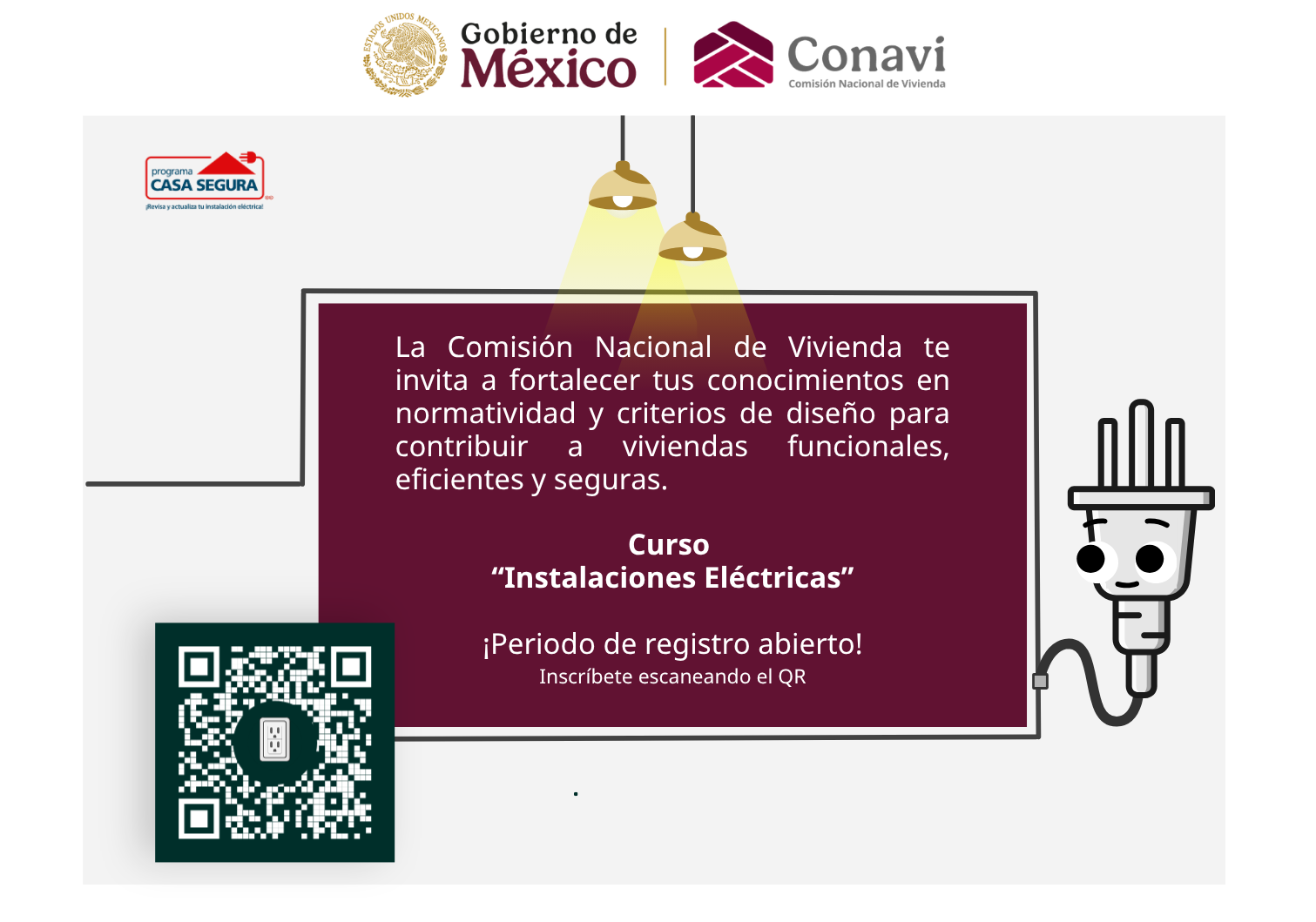Curso Instalaciones Eléctricas de CONAVI. Periodo de registro abierto.